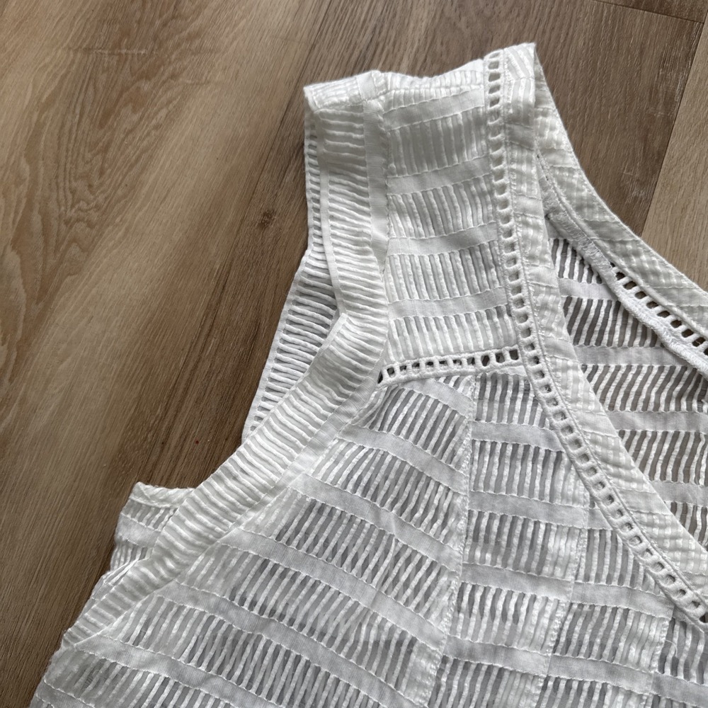 Urban Outfitter Maeve Size 12 White Crochet Sheet Tank Too - Picture 4 of 7